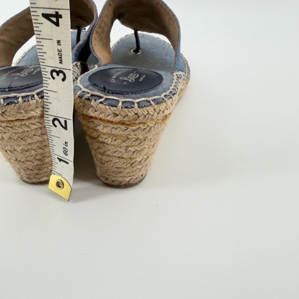GH Bass Opal Blue Chambray Espadrille Wedge Sandals Womens Denim 5M Spring - Picture 4 of 7